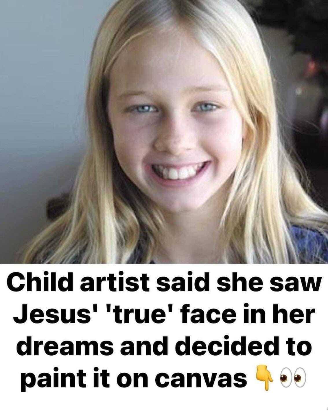 Child artist Akiane Kramarik said she saw Jesus’ ‘true’ face in her dreams and decided to paint it on canvas. Check the comments to see the painting 👇❤️